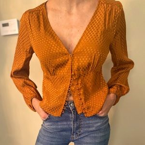 Sanctuary Mustard Yellow Buttoned Blouse